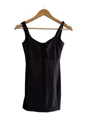 Lululemon Black Ruched Tank Built In Bra Size 4 Athleisure